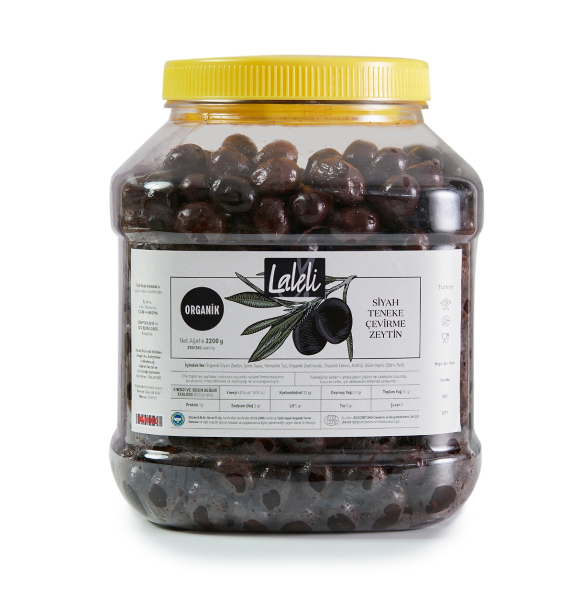 Organik Çevirme Zeytin 2,2kg Pet Ambalaj (YENİ SEZON)  resmi