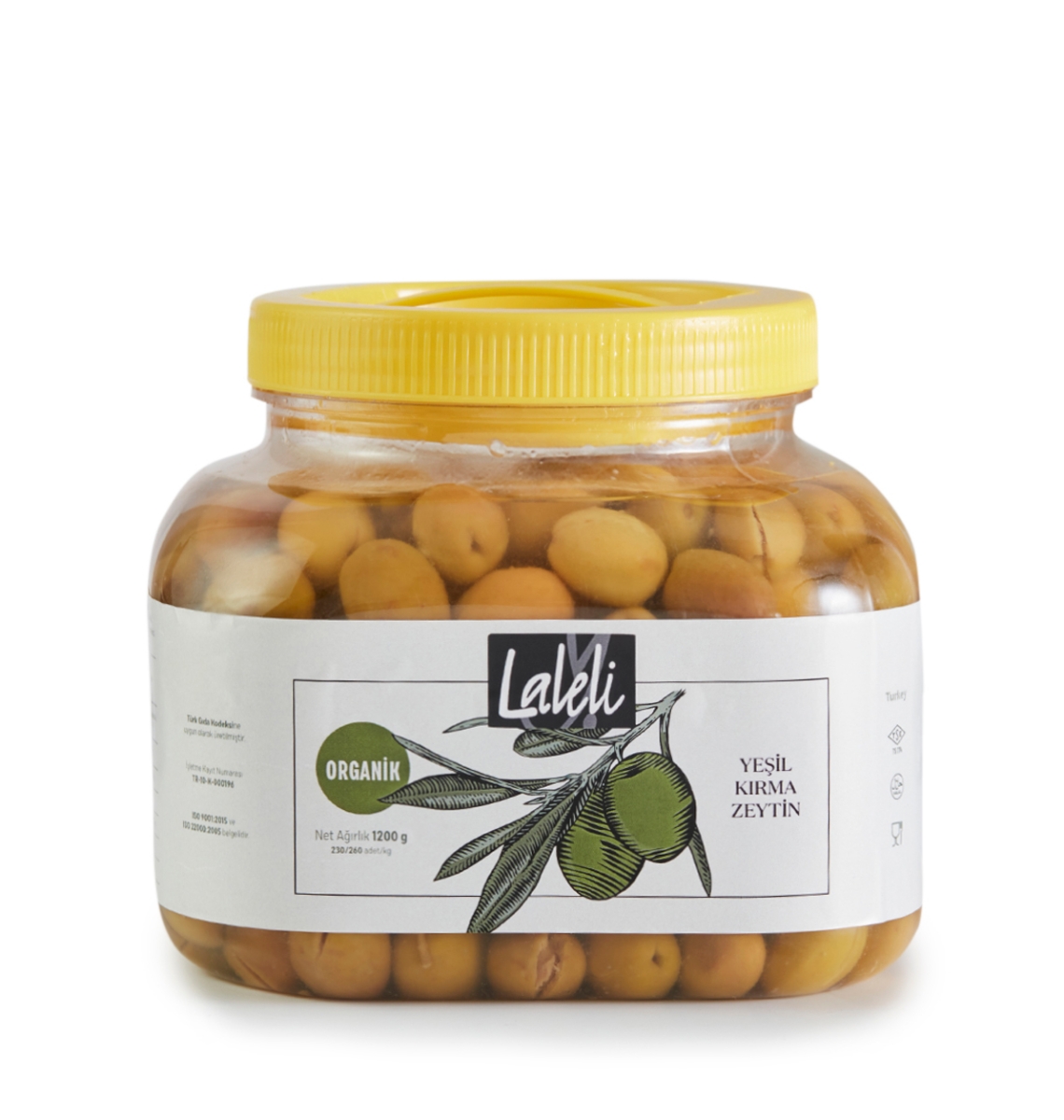 Organik Yeşil Kırma Zeytin 1,2kg. Pet Ambalaj (YENİ SEZON) resmi