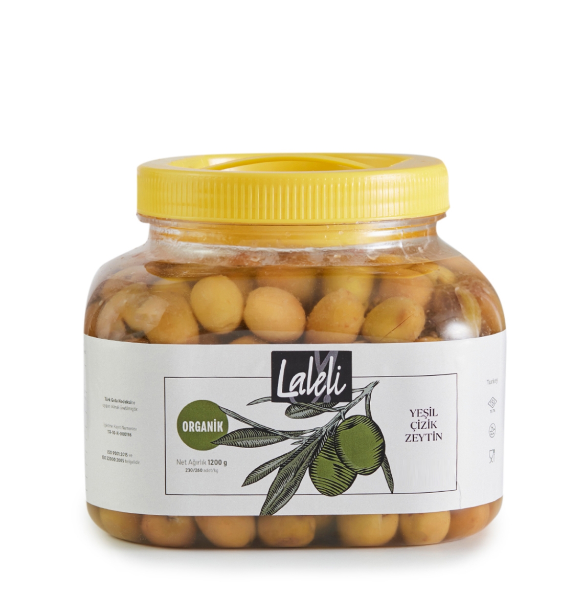 Organik Yeşil Çizik Zeytin 1,2kg Pet Ambalaj   (YENİ SEZON) resmi