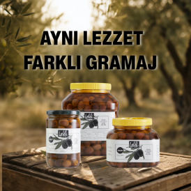 Organik Siyah Az Tuzlu Çizik Zeytin 1,2 kg  Zeytinyağı içerisinde resmi