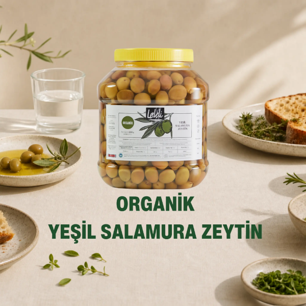 Organik Yeşil Salamura Zeytin 2,2 kg  resmi