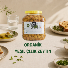 Organik Yeşil Çizik Zeytin 2,2 kg resmi