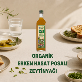 Organik Erken Hasat Posalı Zeytinyağı 1 L resmi