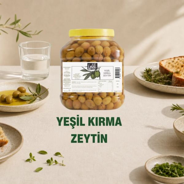  Yeşil Kırma Zeytin 2,2 kg resmi